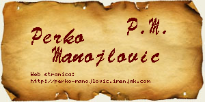 Perko Manojlović vizit kartica
